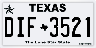 TX license plate DIF3521