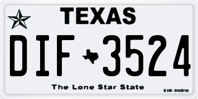 TX license plate DIF3524