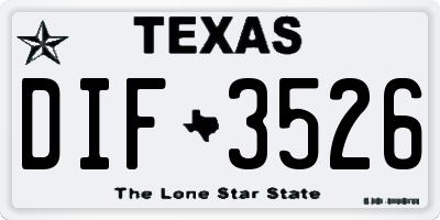 TX license plate DIF3526