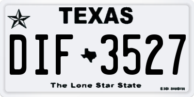 TX license plate DIF3527