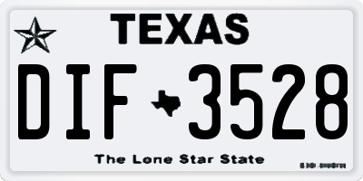 TX license plate DIF3528