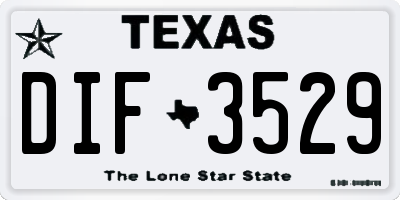 TX license plate DIF3529