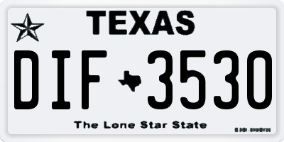 TX license plate DIF3530