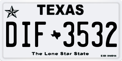 TX license plate DIF3532