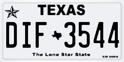 TX license plate DIF3544