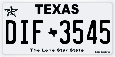 TX license plate DIF3545
