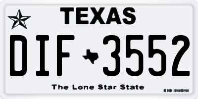 TX license plate DIF3552