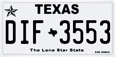 TX license plate DIF3553