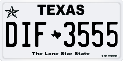 TX license plate DIF3555