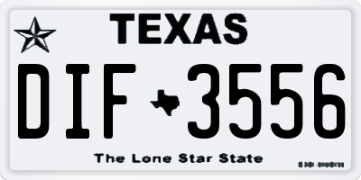 TX license plate DIF3556