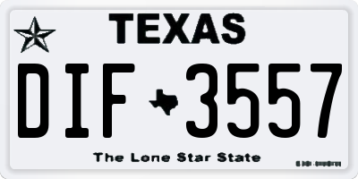 TX license plate DIF3557