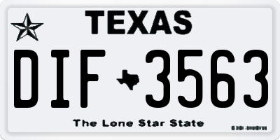 TX license plate DIF3563
