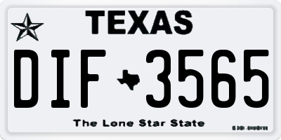 TX license plate DIF3565