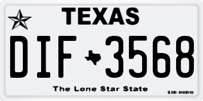 TX license plate DIF3568