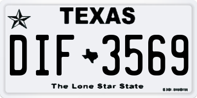 TX license plate DIF3569