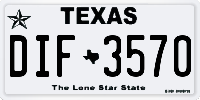 TX license plate DIF3570