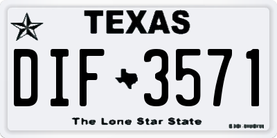 TX license plate DIF3571