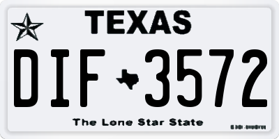 TX license plate DIF3572