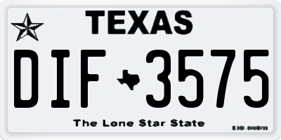 TX license plate DIF3575