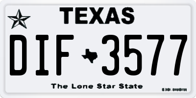 TX license plate DIF3577