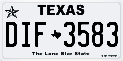 TX license plate DIF3583