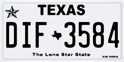 TX license plate DIF3584