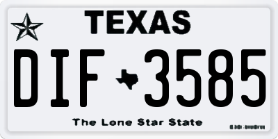 TX license plate DIF3585