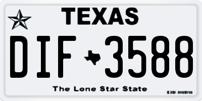 TX license plate DIF3588
