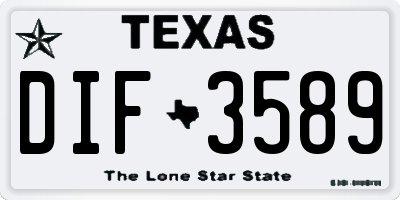 TX license plate DIF3589