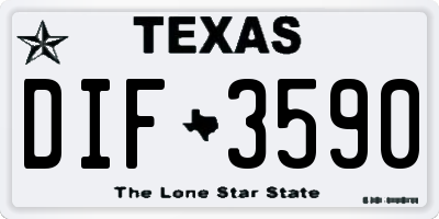 TX license plate DIF3590
