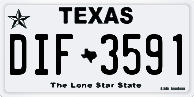 TX license plate DIF3591