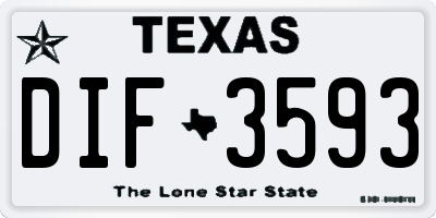 TX license plate DIF3593