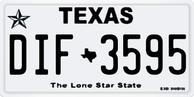 TX license plate DIF3595