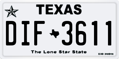 TX license plate DIF3611