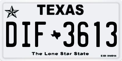 TX license plate DIF3613
