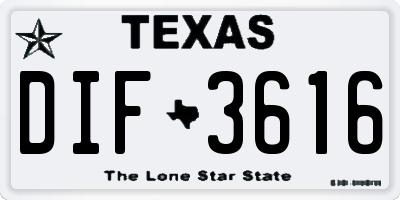 TX license plate DIF3616