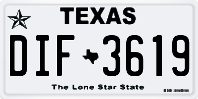 TX license plate DIF3619