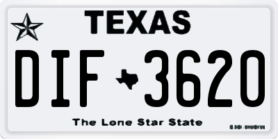 TX license plate DIF3620
