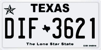 TX license plate DIF3621