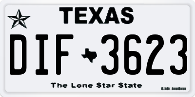 TX license plate DIF3623