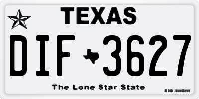 TX license plate DIF3627