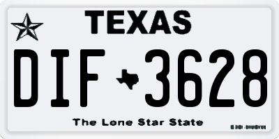 TX license plate DIF3628