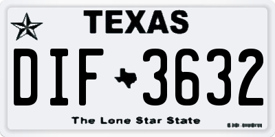 TX license plate DIF3632