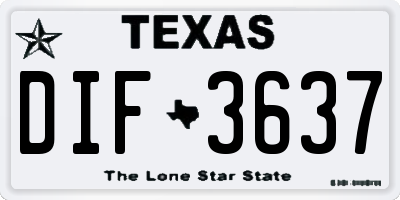 TX license plate DIF3637