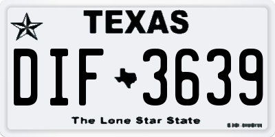 TX license plate DIF3639
