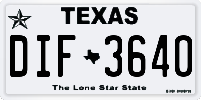 TX license plate DIF3640