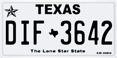 TX license plate DIF3642