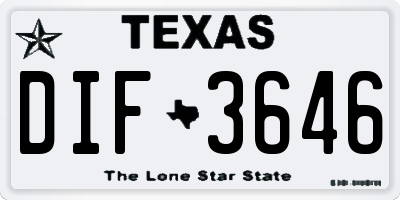 TX license plate DIF3646
