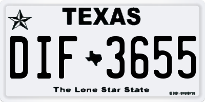 TX license plate DIF3655