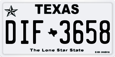 TX license plate DIF3658